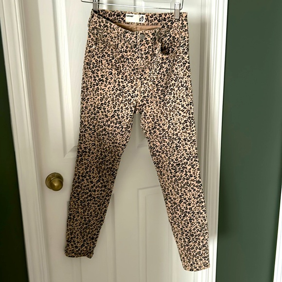 High Rise Garage Leopard Jeggings - Picture 1 of 5